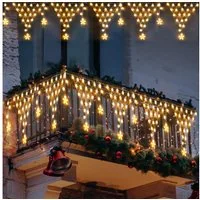 Rosnek LED-Lichtervorhang LED Lichterkette Sterne Weihnachten,LED Lichtervorhang Beleuchtung, Gartenbeleuchtung,für Party Garten Balkon Hochzeit Weihnachten
