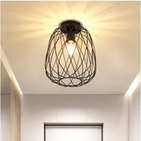 Nettlife Deckenleuchte 1 Flammig Deckenlampe Vintage Flurlampe Schwarz Flur Küchelampe, LED wechselbar, Flur Schlafzimmer Küche