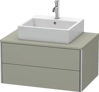 Duravit XSquare Konsolenwaschtischunterbau wandhängend Stein Grau Seidenmatt 800x548x400 mm - XS4910 XS491009292