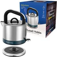 RUSSELL HOBBS Wasserkocher Distinctions Wasserkocher 1,5L 2400W Edelstahl, 1.5 l, 2400 W, Kettle Teekocher Retro Kalkfilter Schnellkochfunktion Ergonomisch