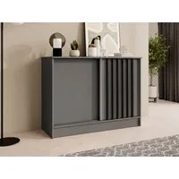 Beautysofa Kommode mit 2 Schiebetüren HORIZON (in 100 cm, 120 cm oder 160 cm, verschiedene Farben: Eiche Artisan, Schwarz, Weiß, Kaschmir), mit dekorativen Lamellen