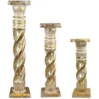 Oriental Galerie Blumenhocker Gedrehte Säule Antik Gold 60 cm klein (1 St)