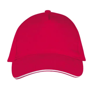 SOLS - "Long Beach" Baseball-Mütze (Rot/Weiß)