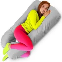 Amilian Seitenschläferkissen Stillkissen XXL Schwangerschaftskissen, Set, 1-tlg., Pregnancy Pillow, geräuscharme Füllung abnehmbarer Bezug mit Reißverschluss