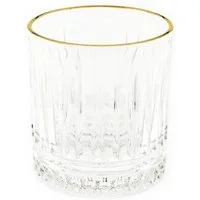 Almina Glas Elisa 6 Teiliger Set 240 ml mit Goldumrandung Riffle Design, 6-tlg.