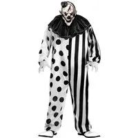 Fun World Clown-Kostüm Killer Clown Karneval Faschingskostüm Herren Damen, Furchteinflößendes Clownskostüm mit passender Maske