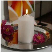 MARELIDA LED-Kerze für Außen flackernde Flamme H: 15cm D: 7,5cm outdoor Timer creme