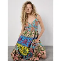 Apricot Maxikleid Colour Pop Ananas Cami Maxikleid Bordüre