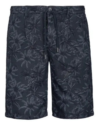 COMMANDER Finest Clothing - Chino Bermuda, Print blue night - Gr. - 3XL