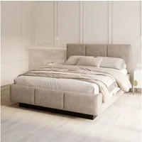 FDM Polsterbett ALMADA modern mit Bettkasten MADE IN EU - mit Ottawa Bezug (verfügbar 90x200 120x200 140x200 160x200 180x200cm, Bettrahmen, Bett, mit großen gepolsterten Kopfteil, mit Bettkasten zum aufklappen), Hebbarer Metallrahmen, Bettkasten