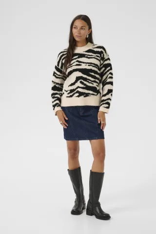 Strickpullover KAsandra Baggy fit black offwhite