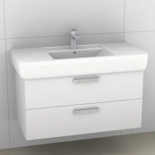 Artiqua 413 Waschtischunterschrank für Renova Plan 122100, 122103 Weiß Hochglanz, 413-WU2L-K11-7016- 413-WU2L-K11-7016-68