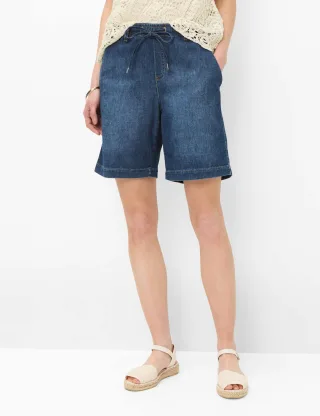 Brax Damen Bermuda Style MAINE B USED STONE BLUE, denim blau, Gr. 46