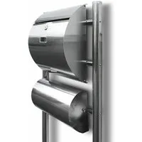 Bituxx Standbriefkasten Standbriefkasten Edelstahl mit separater Zeitungsrolle (MS-11385)