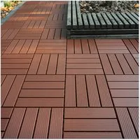 PFCTART Terrassendielen Terrassenfliesen mit Klicksystem 44 Stück, Kunststoff Bodenfliesen, 4,09 m², BxL: je 30.48x30.48 cm, 20 mm Stärke, (Set, 44-St., 30,48×30,48 cm, Für Balkon, Terrasse, Garten, Wege & Innenbereich), Holzoptik, wetterfest, rutsch
