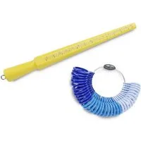 HELI Ringmaß Schmuck Geschenk Fingerringe - Ringgröße ermitteln (Set, 2-tlg), und Ringstock - Lieferung in unterschiedlichen Farben möglich