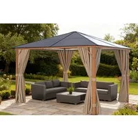 KONIFERA Pavillon Aruba, mit 4 Seitenteilen, Gestell aus Aluminium, Dach aus Polycarbonat-Stegplatten