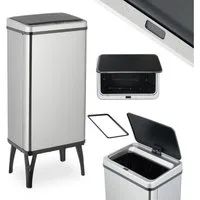 relaxdays Mülleimer Edelstahl Mülleimer mit Sensor, 50 L
