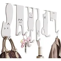 Jumpeak Türhaken Cat Pattern Silent Hook, Hinter der Tür Haken Regal, kein Loch Stanzen, Kann nach Belieben bewegt werden,Geeignet für Türbreiten von 3,5-4,6cm