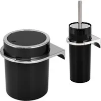 bremermann Badaccessoire-Set Badezimmer-Set, Zubehör-Set 2-tlg., Kunststoff, Savona schwarz, 2 tlg.