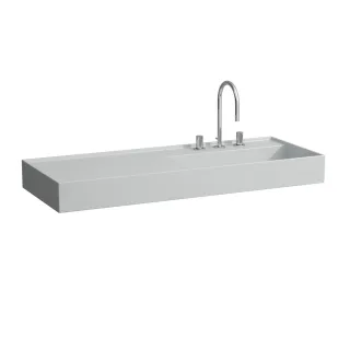 LAUFEN Waschtisch Kartell · LAUFEN 460x1200 3 Hl. o.uel. Ablg. li grau matt H8133337591581