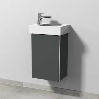 Sanipa 3way Waschtischunterbau zu Geberit iCon Waschtisch mit 1 Tür, Anthrazit-Matt BR65722