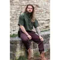 Leonardo Carbone Wikinger-Kostüm Mittelalter-Kurzarmhemd Grün "Eric"