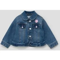 s.Oliver Funktionsjacke Indoor-Jacke Jeansjacke mit Chiffonblume