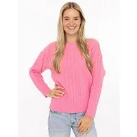 Zwillingsherz Strickpullover "Zopfstrick" Rundhalsausschnitt, Zopfstrick, Langarm