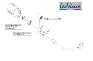 LeoVince Nachrüstkatalysator Steck-Kat für Granturismo Maxi-Scooter 35mm
