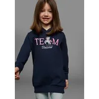 KIDSWORLD Kapuzensweatshirt, Longsweashirt mit Pailletten Langarm, Basic-Passform, mit modischem Druck, mit Kapuze