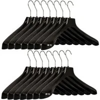 RSR Hangers Kleiderbügel SM 45 cm ohne Hosensteg Kunststoff Schwarz Anti-Rutsch 360° Haken, (5-tlg)