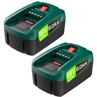 Athlix 2x Akku für Bosch 8000 mAh 18 V Ersatz Batterie AL1880CV AL1810CV Akkupacks (18 V), 2er Pack, 18 V, 8.000 mAh langlebige Akkus