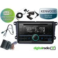 DSX Kenwood CD Bluetooth DAB+ USB Radio Antenne inkl für VW Golf 5 6 Plus Autoradio (Digitalradio (DAB), FM)