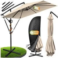 KESSER Ampelschirm, Ø350cm Sonnenschirm inkl. Abdeckung & Wind- & wetterfest