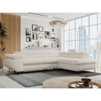 MKS MÖBEL Ecksofa PETER L, Set, Ecksofa L-form, HR35-Schaum, Wellenfederkern, Bettfunktion, Einstellbare Kopfstützen, Bettkasten