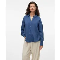 Vero Moda Langarmbluse VMMELANEY QUEENY LS SHIRT WVN NOOS Kunstfaser, loose fit