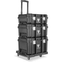 STAHLWERK Werkzeugbox Mobiler Werkzeugtrolley mit 3 Systemboxen Teleskopgriff 4 Lenkrollen (3 St)