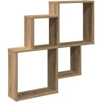 vidaXL Regal Wandregal Artisan-Eiche 80x15x78,5 cm Holzwerkstoff, 1-tlg.