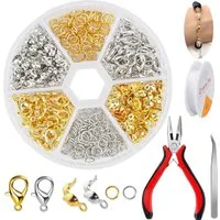 BlingBin Bastelperlen Kettenverschluss, 464 Stück Verschlüsse für Armbänder Set, (1 Set 464-tlg), Glänzend, nicht leicht zu verblassen, wasserdicht