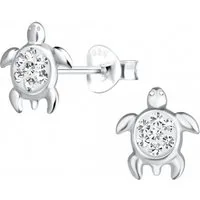 ALEXANDER YORK Paar Ohrstecker SCHILDKRÖTE mit Kristall weiß, 2-tlg., 925 Sterling Silber