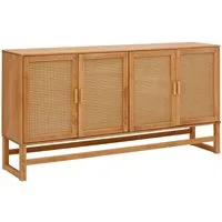 OTTO home Sideboard Linz, Kommode mit Rattangeflecht auf den Türfronten, aus Massivholz
