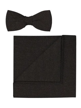 OLYMP - Fliege und Einstecktuch Set braun