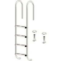 Zelsius Poolleiter Edelstahl Poolleiter mit 4 Stufen, 50 x 26,5 x 157 cm, Pool Einstieg