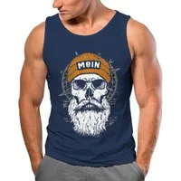 Neverless Tanktop Herren Tank-Top Printshirt Moin Skull Windrose Kompass Totenkopf mit Print