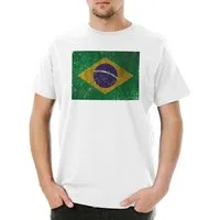 Urban Backwoods Print-Shirt Brazil Flag Vintage Logo Herren T-Shirt Brasil Brasilien Banner Fahne (1-tlg) Flagge WM Fußball Football