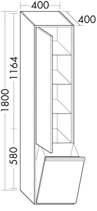 Burgbad Hochschr.Uomo PG1 1800x400x400 Eiche Dekor Baumwolle, HSUP040LF7449 HSUP040LF7449