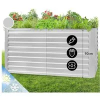 blumfeldt Hochbeet High Grow Straight, Hochbeet Metall Balkon Pflanzkasten Pflanzkübel Blumenkasten