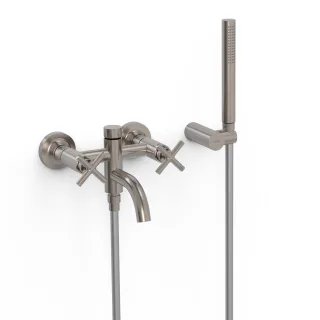 Tres Aufputz 2 Griffmischer für Wanne und Dusche Anti Kalk Messing Handbrause , 28317601AC 28317601AC