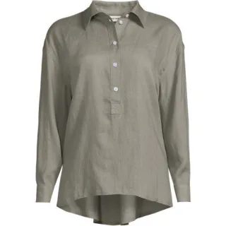 Premium Reinleinen-Schlupfbluse, Damen,  Grün, Leinen, by Lands' End